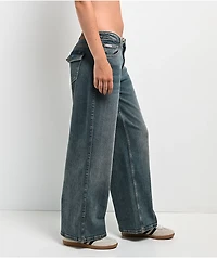 Guess Jeans G11 Lace Blue Wash Wide Leg Jeans