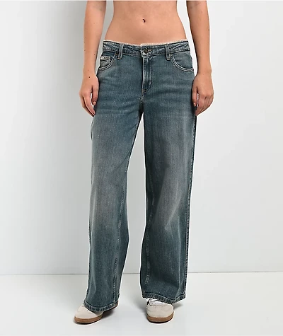 Guess Jeans G11 Lace Blue Wash Wide Leg Jeans