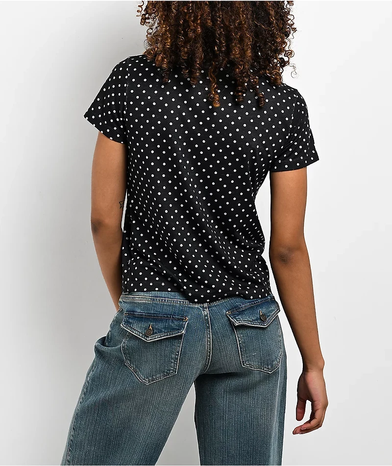 Guess Jeans Polka Dot Rhinestone Black T-Shirt