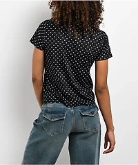 Guess Jeans Polka Dot  Rhinestone Black T-Shirt