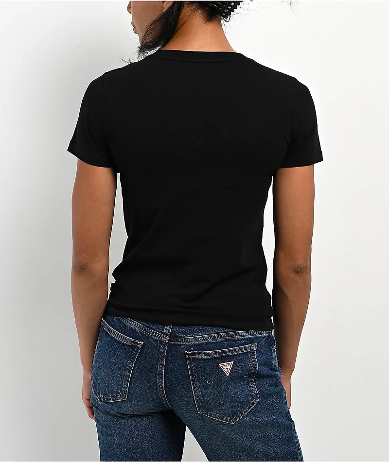 Guess Jeans Star Embroidered Black T-Shirt