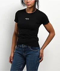 Guess Jeans Star Embroidered Black T-Shirt