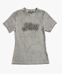 Guess Originals Eco Ribbed Spray Grey Wash T-Shirt