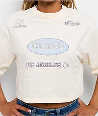 Guess Raw Edge Natural Boxy Crop T-Shirt