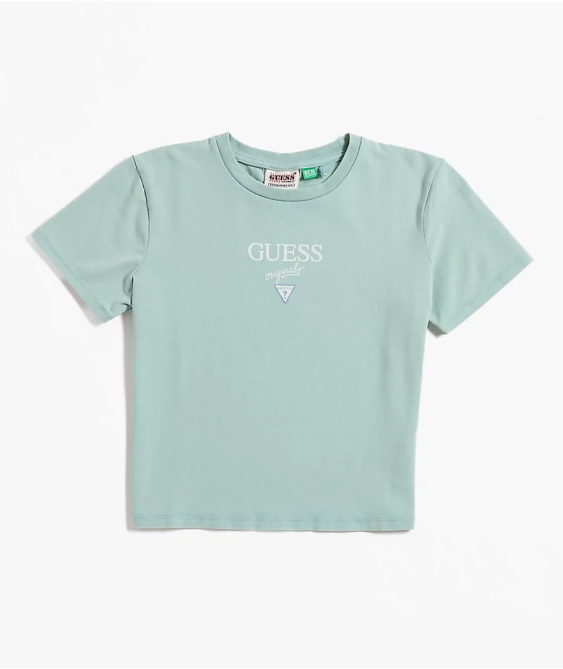 Guess Vintage Baker Light Blue Crop T-Shirt