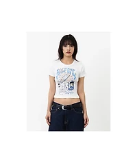 HALF EVIL Angel White Crop T-Shirt