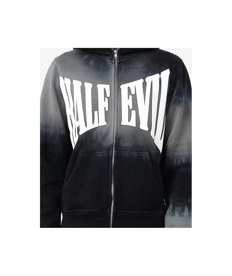 HALF EVIL Arc Blue Wash Body Bag Zip Hoodie