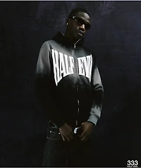 HALF EVIL Arc Blue Wash Body Bag Zip Hoodie