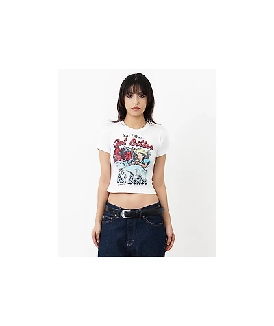 HALF EVIL Bitter Or Better White Crop T-Shirt