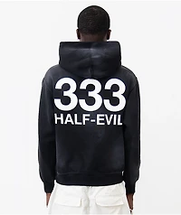 HALF EVIL Logo Black Wash Hoodie