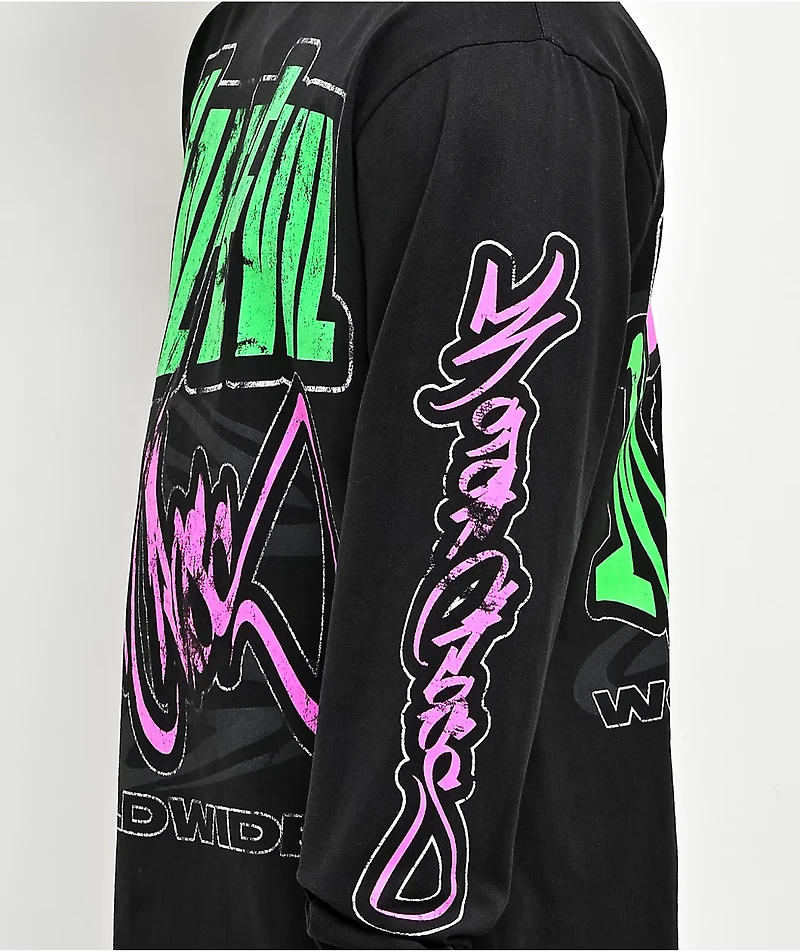 HALF EVIL Motorcross Black Long Sleeve T-Shirt