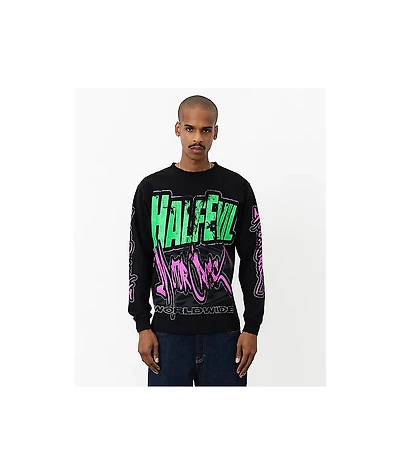 HALF EVIL Motorcross Black Long Sleeve T-Shirt