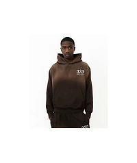 HALF EVIL Rhinestone Brown Wash Hoodie