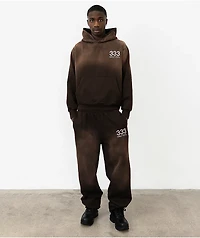 HALF EVIL Rhinestone Brown Wash Sweatpants