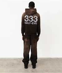 HALF EVIL Rhinestone Brown Wash Sweatpants