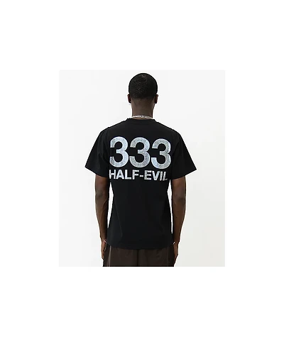 HALF EVIL Rhinestone Logo Black T-Shirt