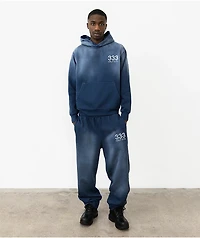 HALF EVIL Rhinestone Navy Wash Sweatpants