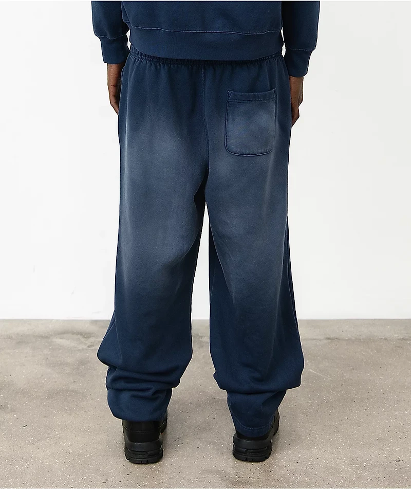 HALF EVIL Rhinestone Navy Wash Sweatpants