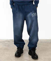 HALF EVIL Rhinestone Navy Wash Sweatpants