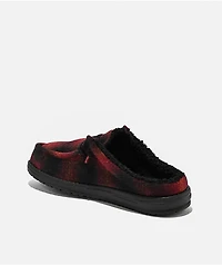 HEYDUDE Wally Cozy Red Plaid Shoes