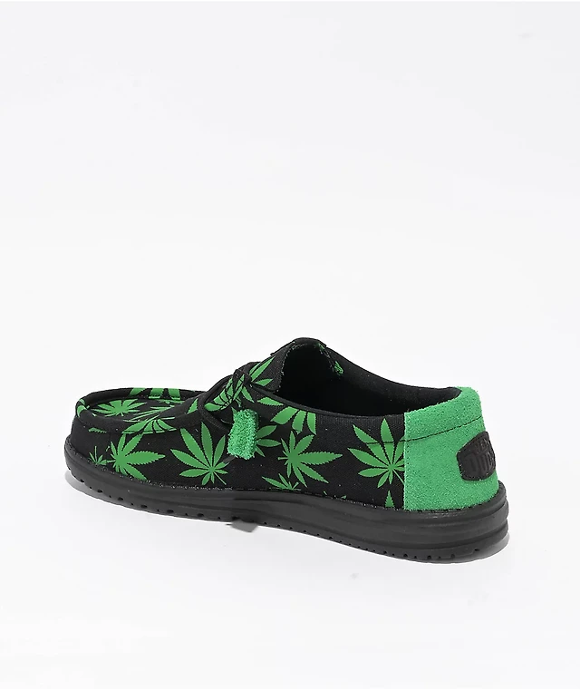 HEYDUDE Wally Dazed N' Dude Black Green Shoes at Hamilton Place