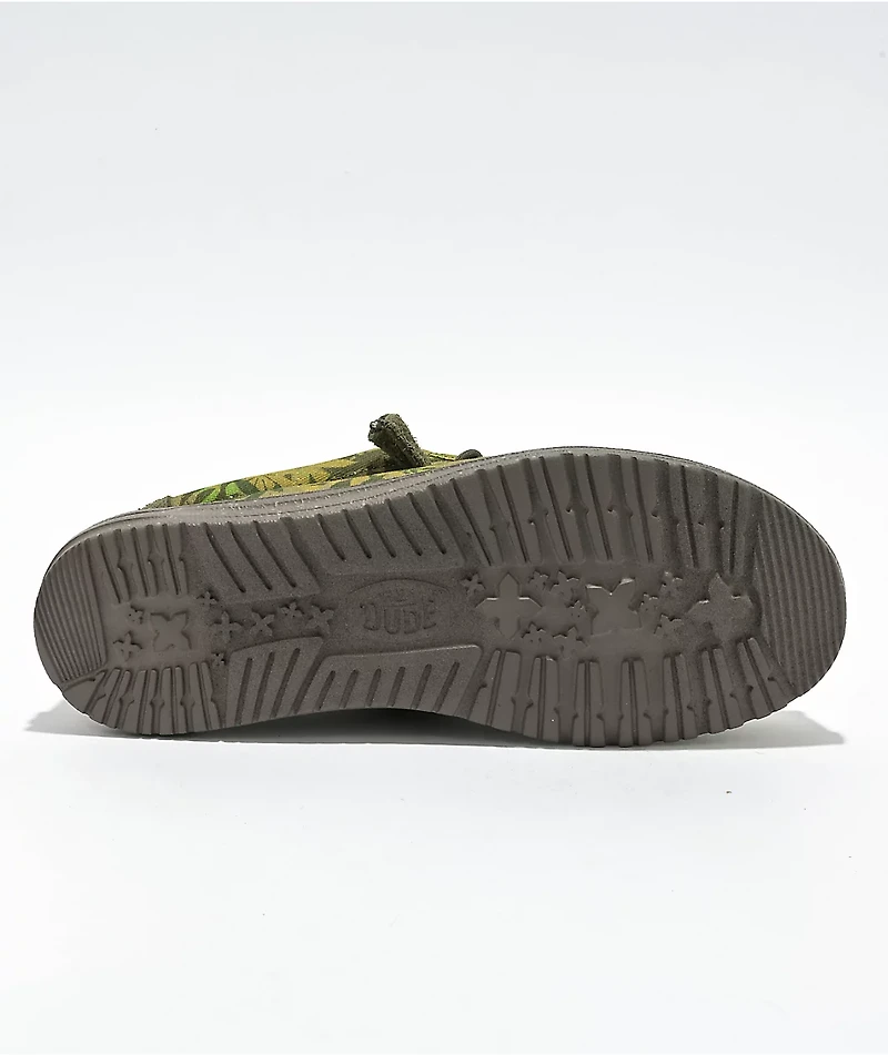 HEYDUDE Wally Green Daze Camo Shoes
