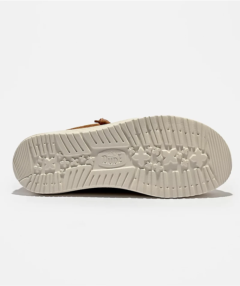 HEYDUDE Wally Suede Shearling Lion Orange & White Shoes