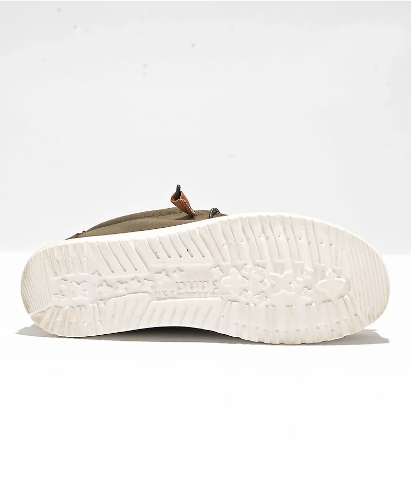 HEYDUDE Wally Workwear Olive Skate Shoes