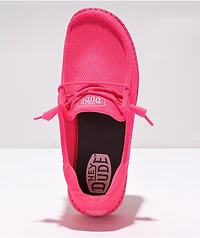 HEYDUDE Wendy Funk Electric Pink Shoes