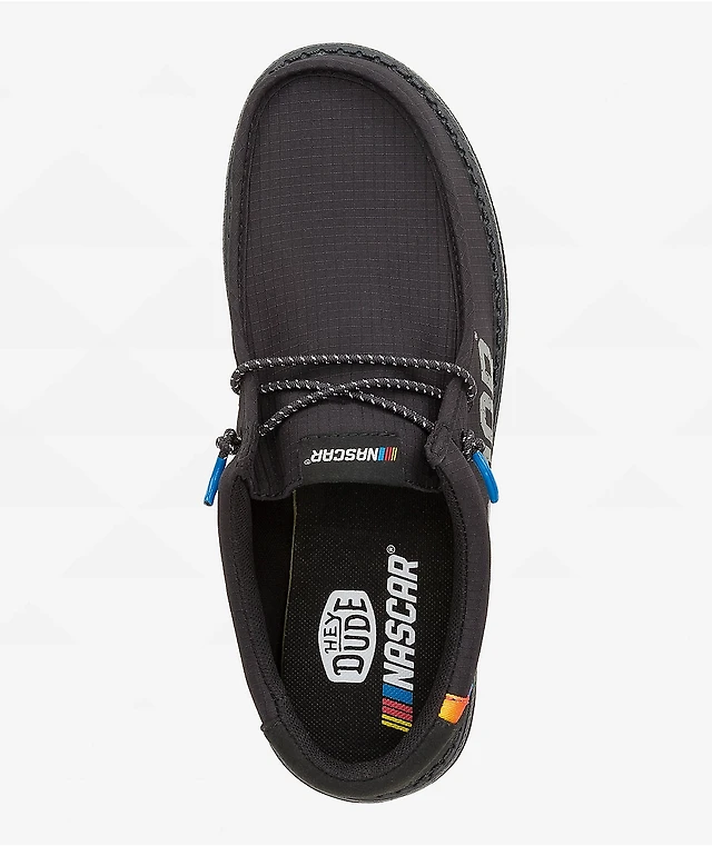 HEYDUDE x NASCAR Wally Black Shoes