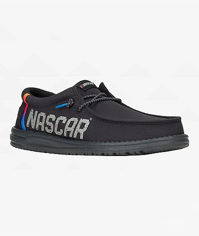 HEYDUDE x NASCAR Wally Black Shoes