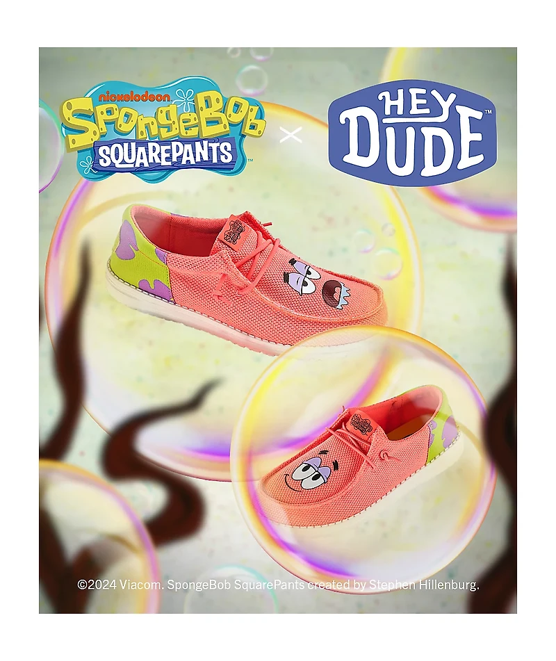 HEYDUDE x SpongeBob SquarePants Wally Patrick Funk Pink Shoes