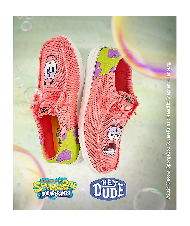 HEYDUDE x SpongeBob SquarePants Wally Patrick Funk Pink Shoes