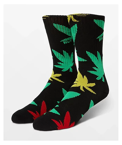 HUF Abstract Plantlife Black Crew Socks