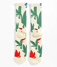 HUF Abstract Plantlife White Crew Socks