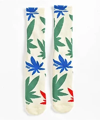 HUF Abstract Plantlife White Crew Socks