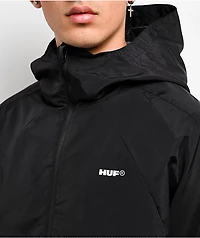 HUF All Caps Black Windbreaker Zip Jacket