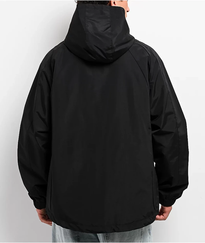 HUF All Caps Black Windbreaker Zip Jacket