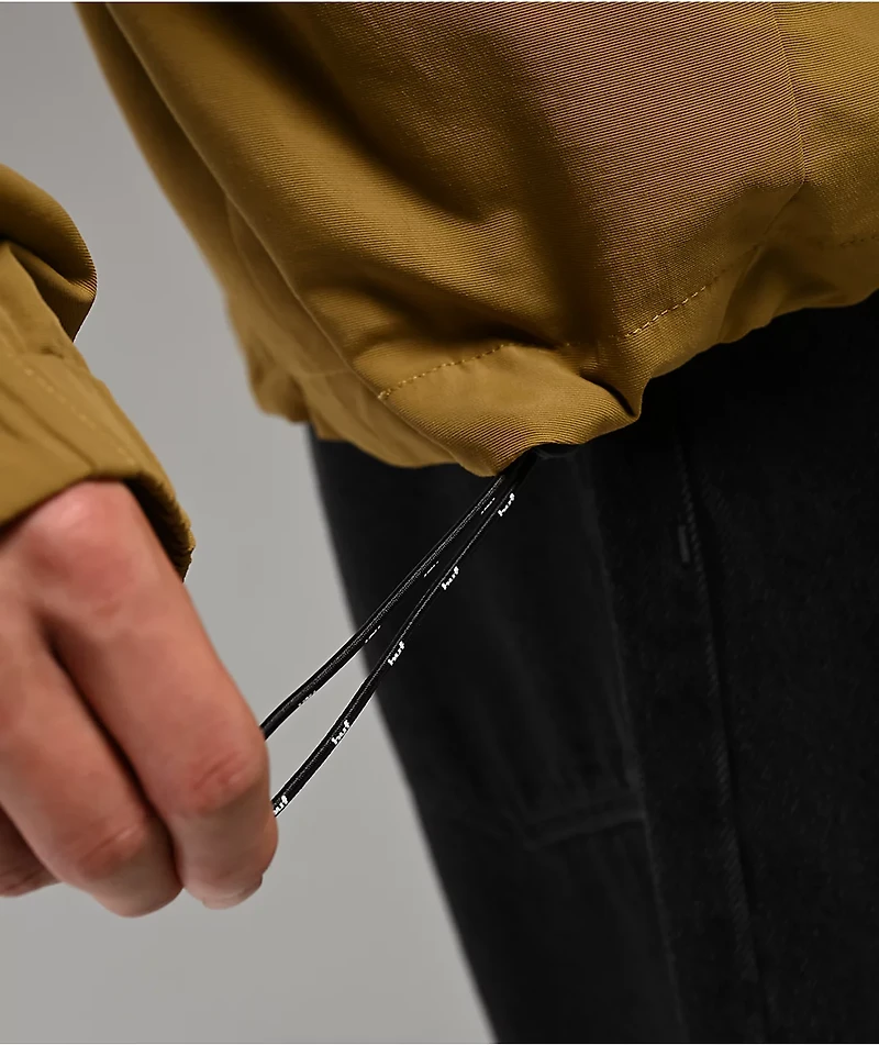 HUF All Caps Brown Windbreaker Zip Jacket