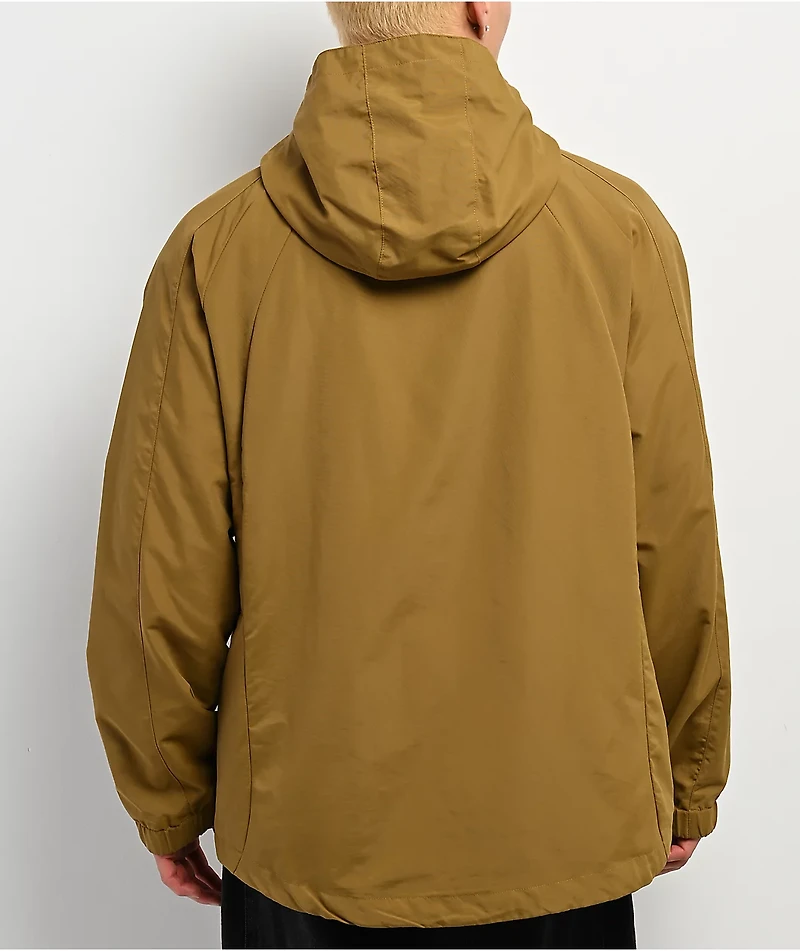 HUF All Caps Brown Windbreaker Zip Jacket