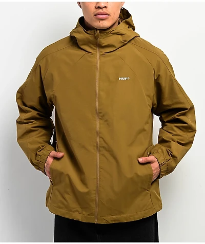HUF All Caps Brown Windbreaker Zip Jacket