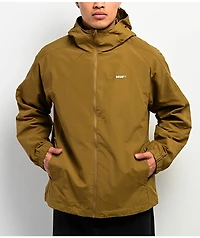HUF All Caps Brown Windbreaker Zip Jacket