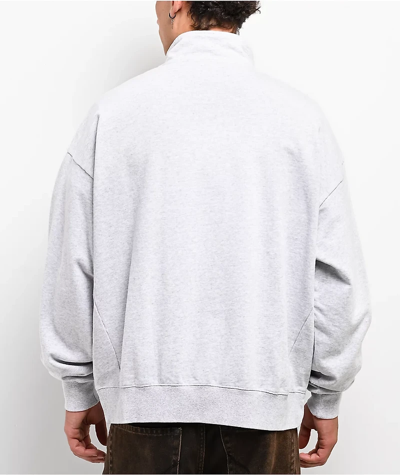 HUF Arch Enzyme Heather Grey Quarter Zip Sweatshirt