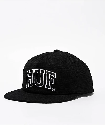 HUF Arch Waffle Black Corduroy Snapback Hat