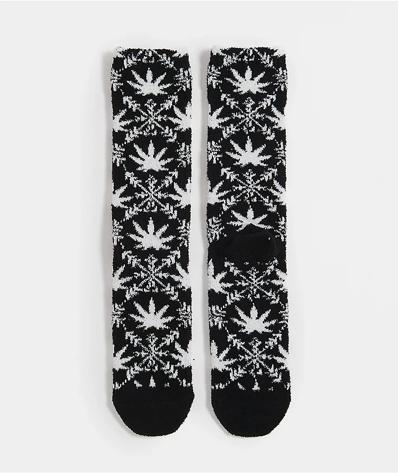 HUF Arctic Plantlife Fuzzy Black Crew Socks