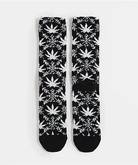 HUF Arctic Plantlife Fuzzy Black Crew Socks