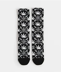 HUF Arctic Plantlife Fuzzy Black Crew Socks