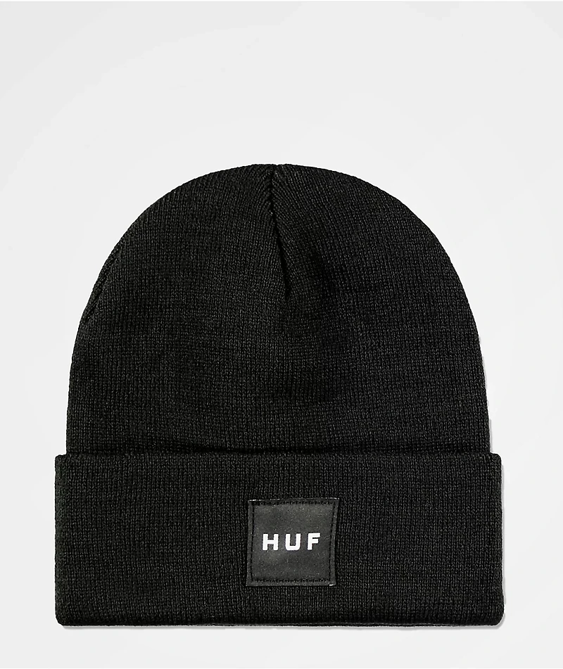 HUF Box Logo Black Fold Beanie