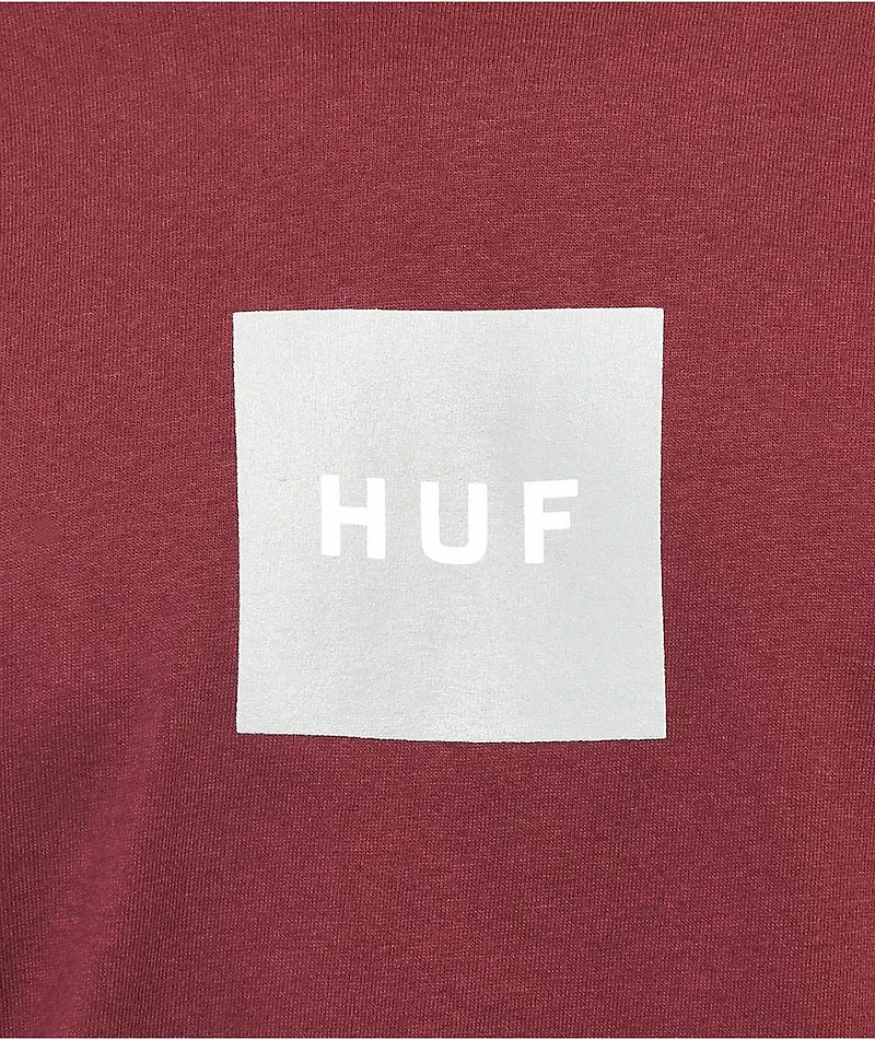 HUF Box Logo Maroon T-Shirt