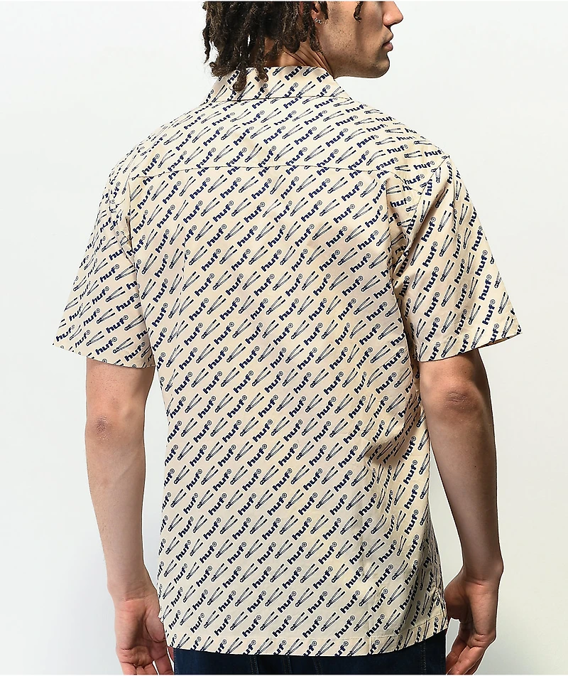 HUF Breaker Natural Button Up Short Sleeve Shirt